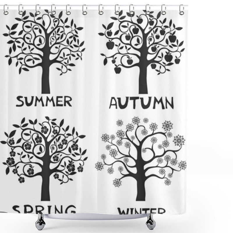 Personality  Four Seasons - Spring, Summer, Autumn, Winter. Shower Curtains