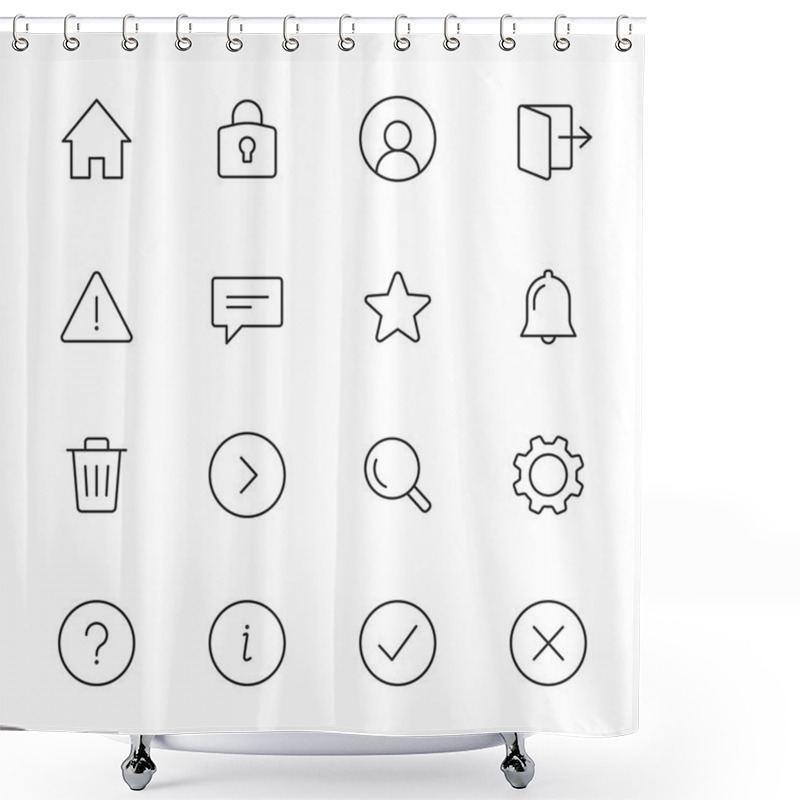 Personality  Basic Interface Icons Shower Curtains