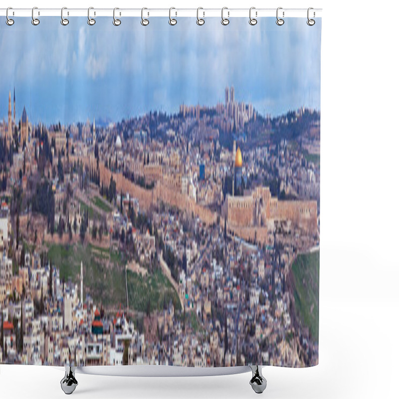 Personality  Panorama - Wall Of Old City, Jerusalem Shower Curtains