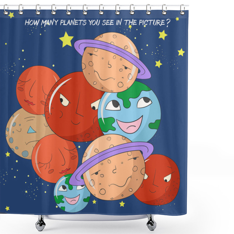 Personality  Educational  Game How Many Planets Do You See Shower Curtains