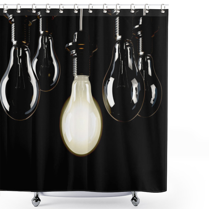 Personality  Illuminated Fluorescent Light Bulbs Shower Curtains