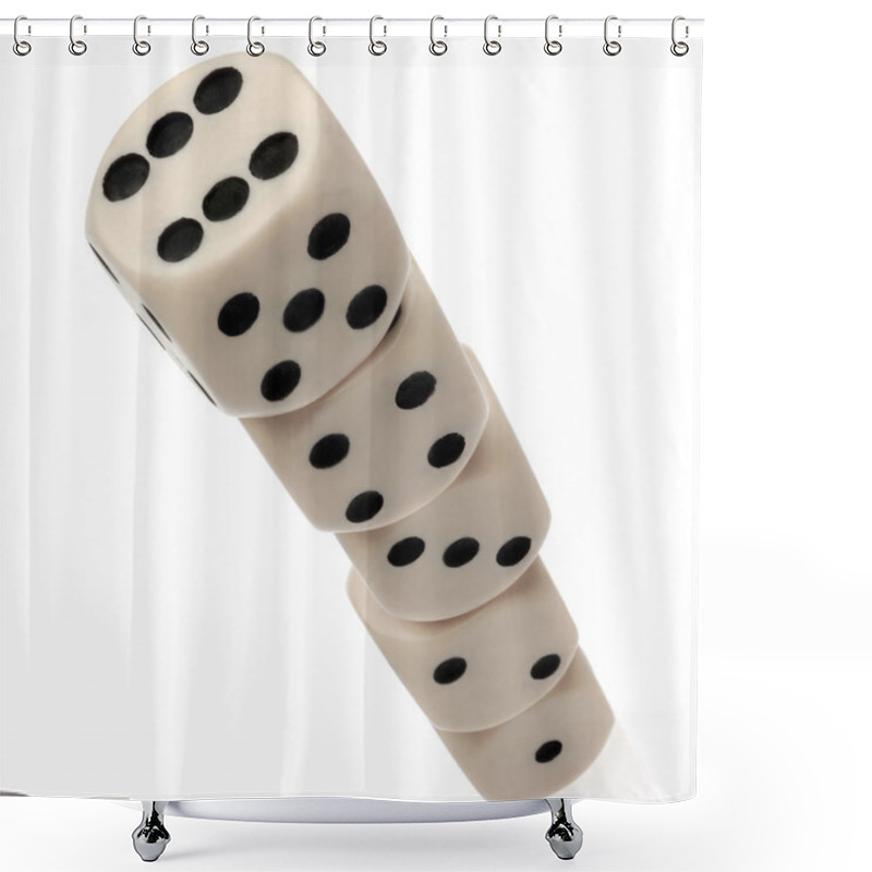 Personality  White Dice Shower Curtains