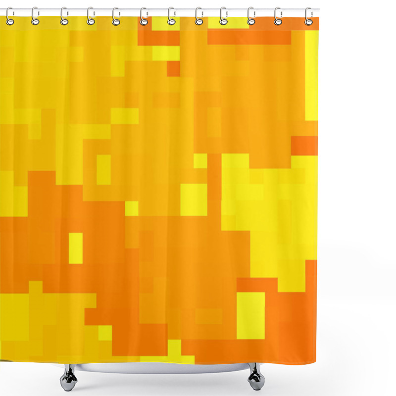 Personality  Yellow And Orange Vector Squares Background Shower Curtains