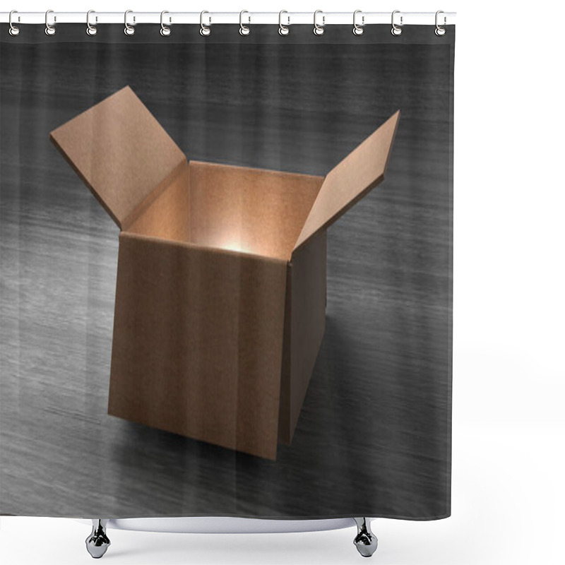 Personality  The Brown Paper Boxes On Black Background Shower Curtains