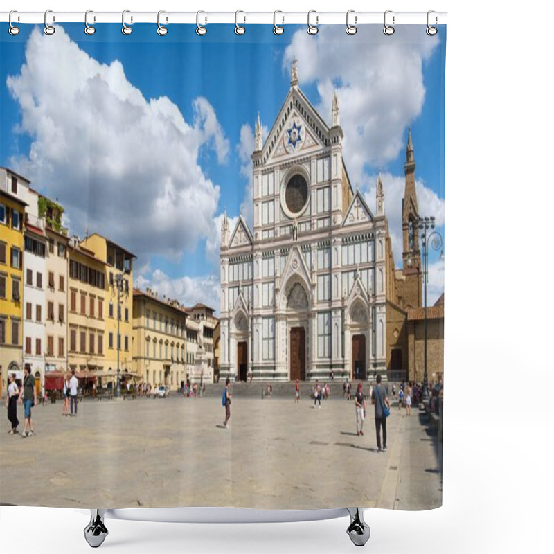 Personality  The Basilica Of Santa Croce And People At The Nearby Square In Florence Shower Curtains