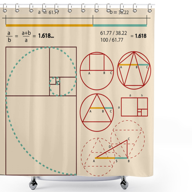 Personality  Golden Ratio Shower Curtains