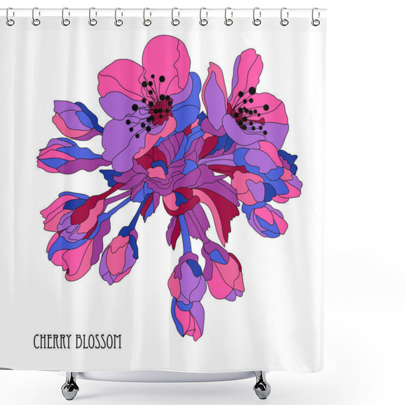 Personality  Decorative Cherry Blossom Shower Curtains