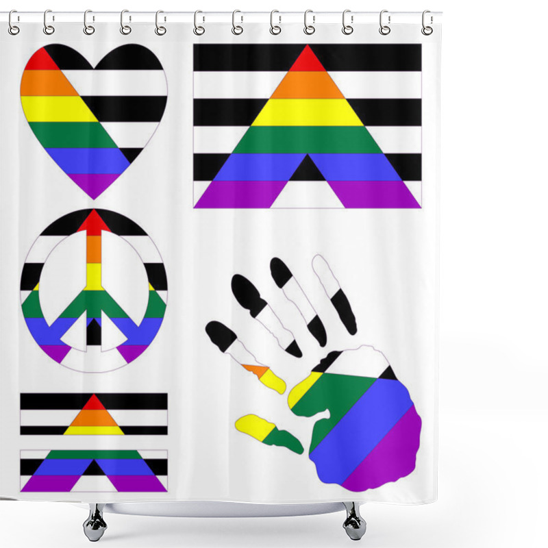 Personality  Straight Allies Pride Design Elements. Shower Curtains