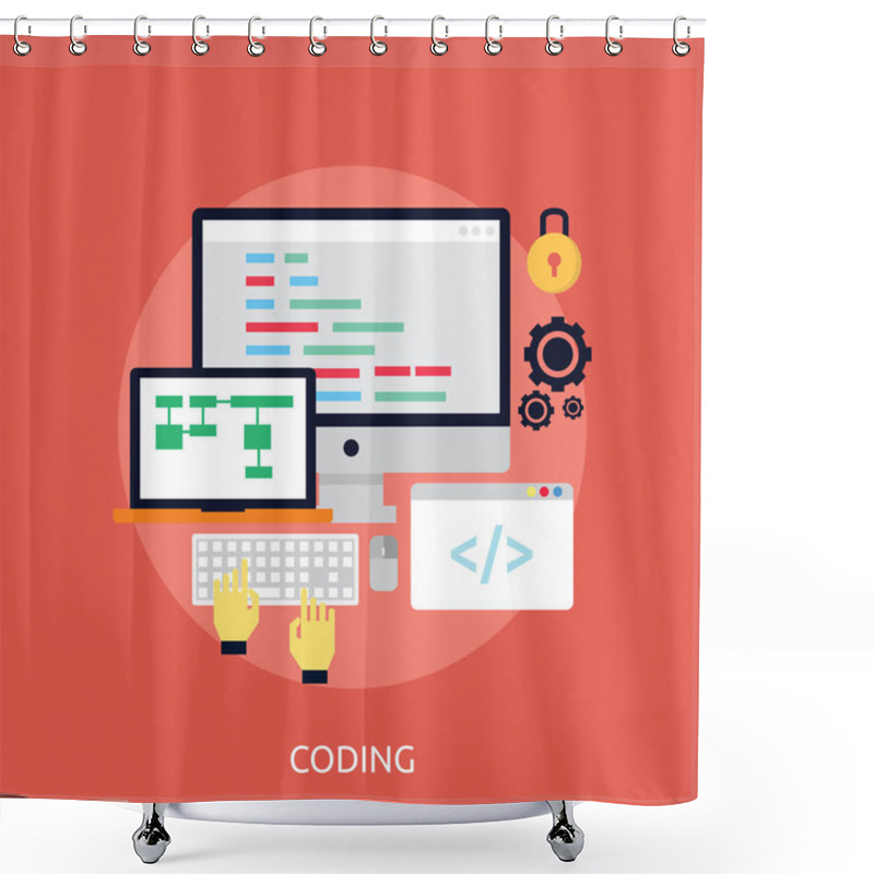 Personality  Coding Conceptual Design Shower Curtains