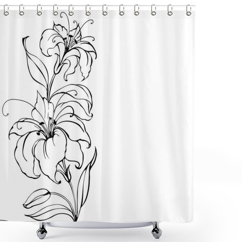 Personality  Lily Flower Shower Curtains