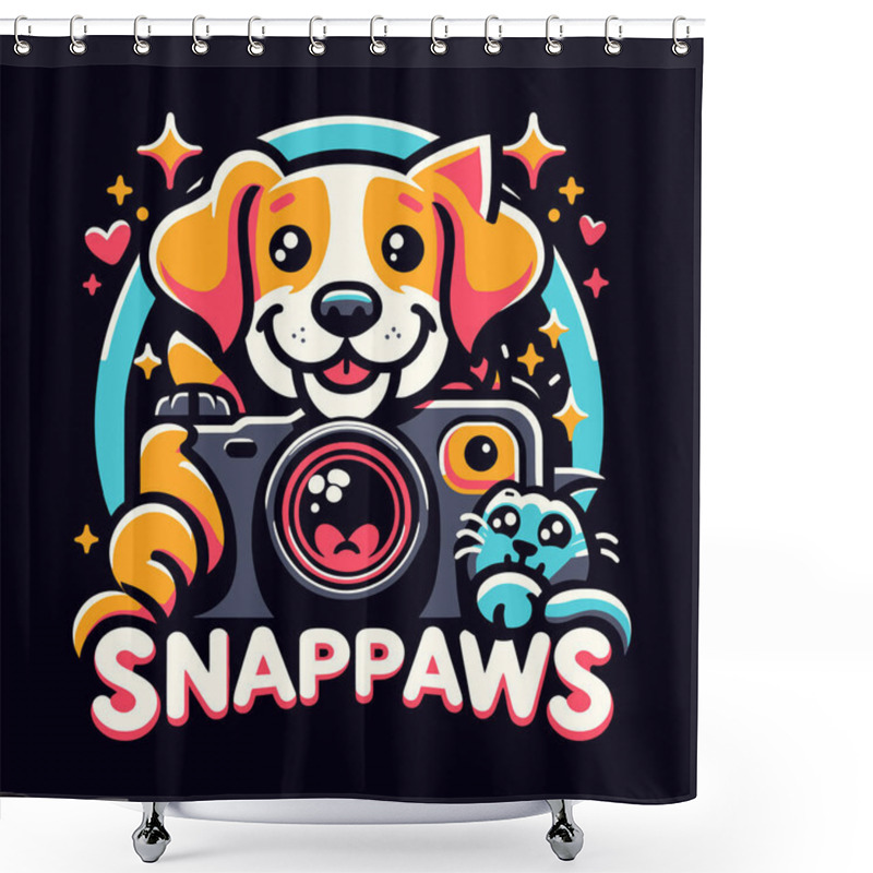 Personality  SNAP PAWS LOGO DESIGN Shower Curtains