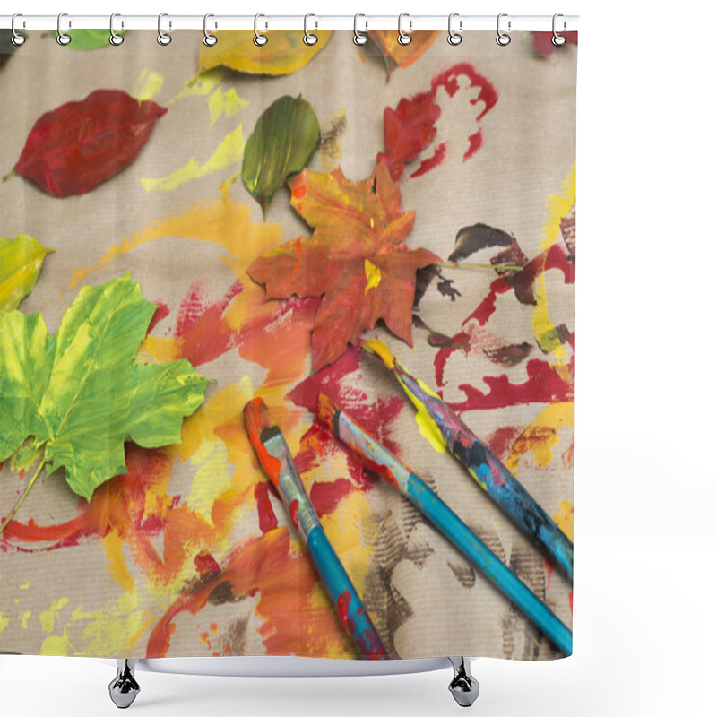 Personality  Painted Autumn Leaves  Shower Curtains