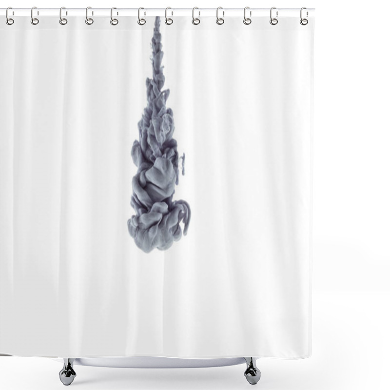 Personality  Monochromatic Grey Paint Splash, Isolated On White Shower Curtains