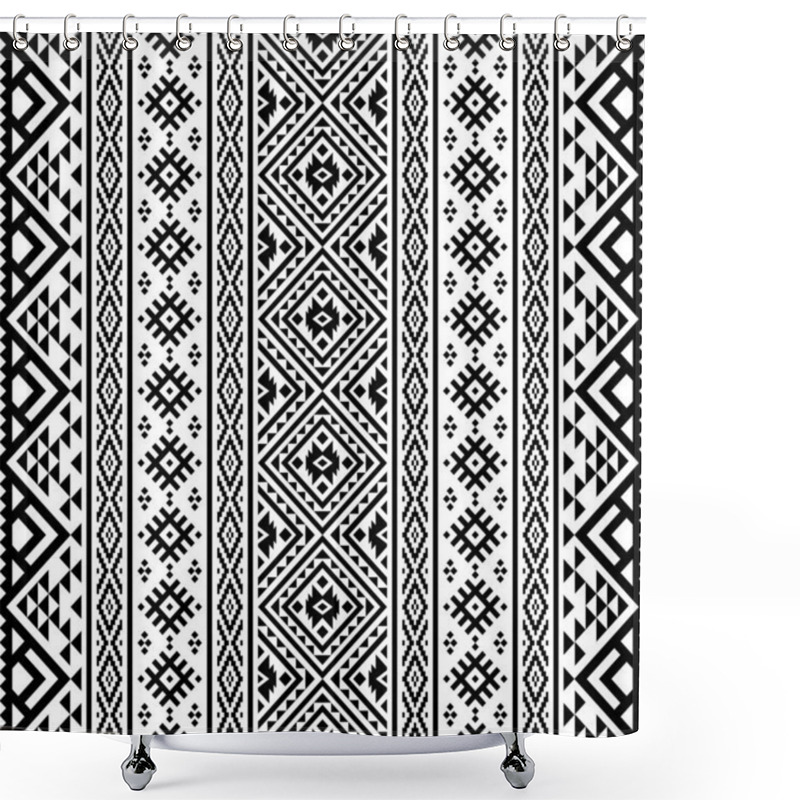 Personality  Traditional Tribal Ethnic Pattern Texture Design Vector Shower Curtains