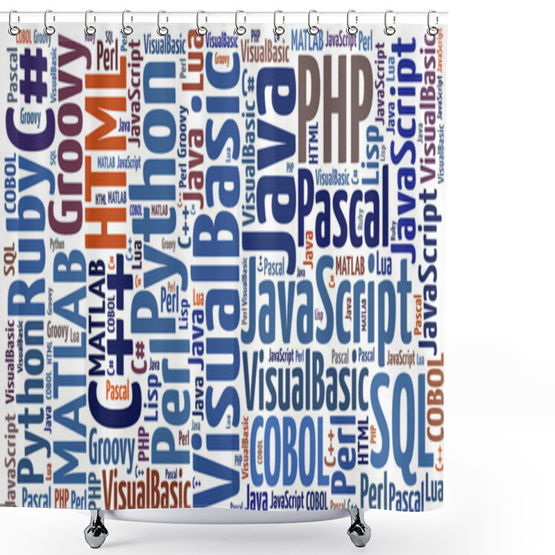 Personality  Word Cloud Programming Languages Or IT Related Shower Curtains