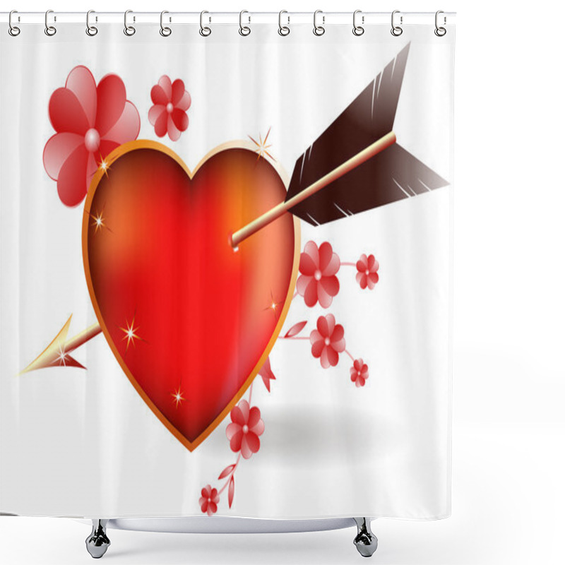 Personality  Heart And Cupid Shower Curtains