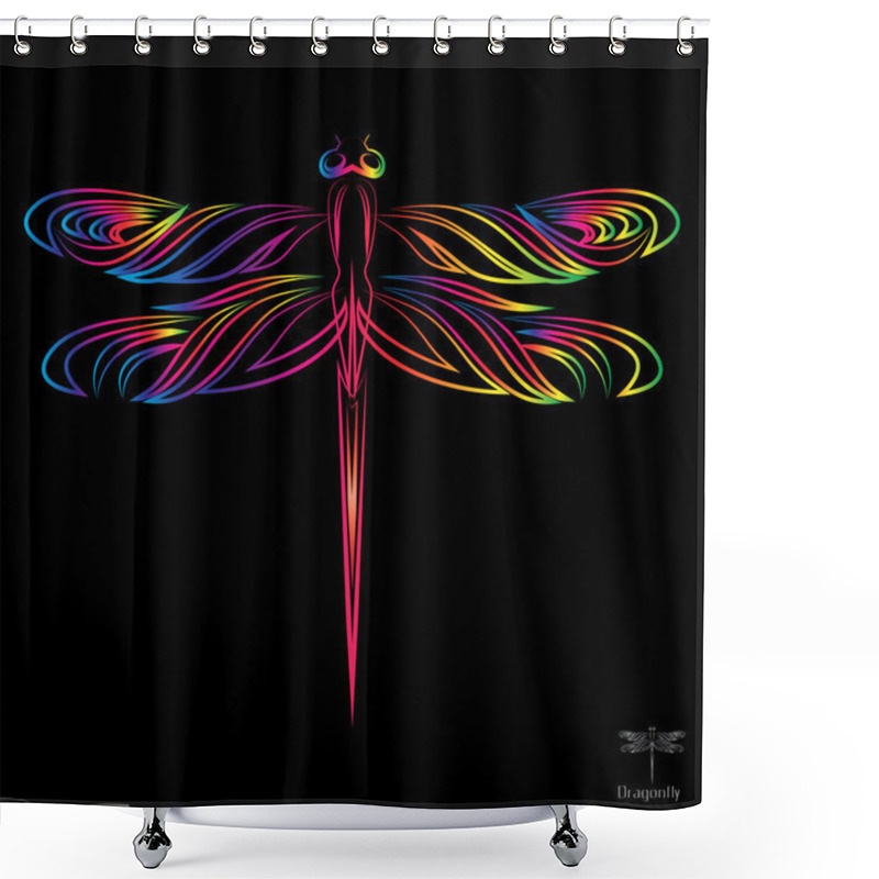 Personality  Vector Image Of An Dragonfly Shower Curtains