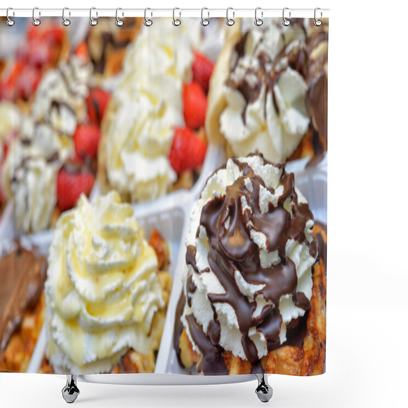 Personality  Brussels Gaufres With Chocolate Shower Curtains