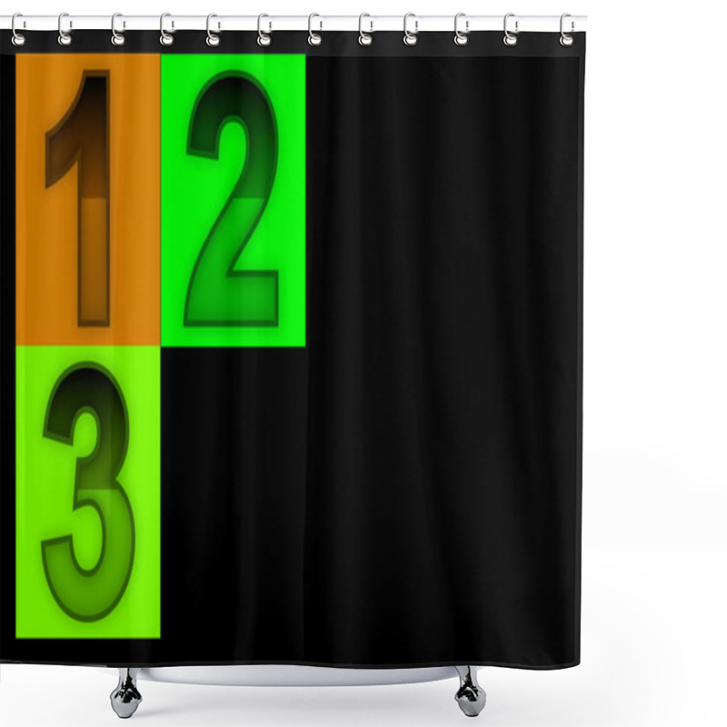 Personality  Glass Numbers, Letters From A To Z, Vector Ilustration Shower Curtains