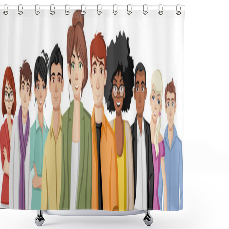 Personality  Cartoon Business People Shower Curtains