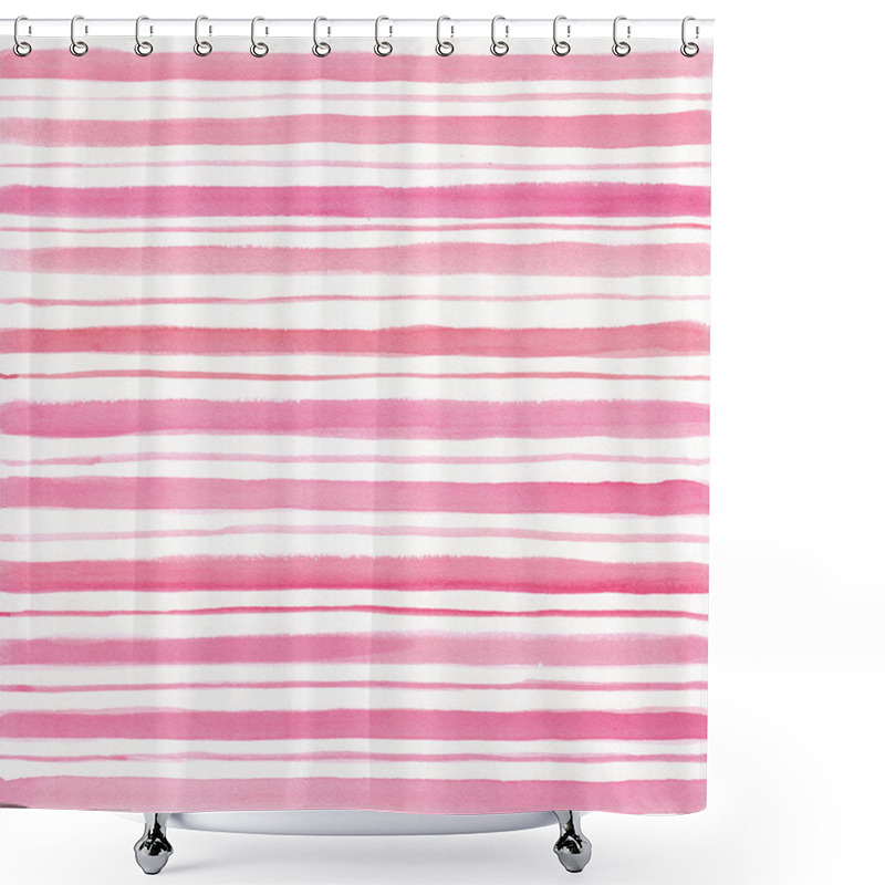 Personality  Background With Pink Stripes Shower Curtains