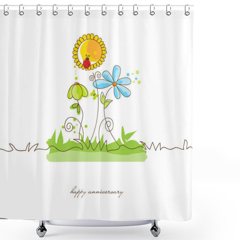 Personality  Cute Flowers Background Or Greeting Card Shower Curtains