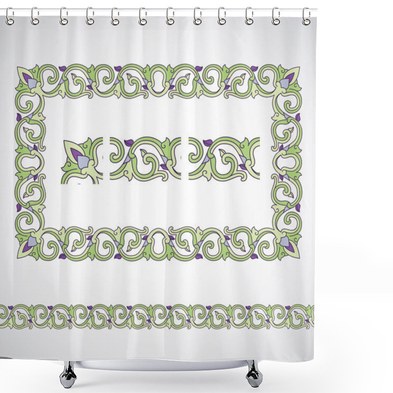 Personality  Seamless Tiling Border And Frame With Corner Shower Curtains