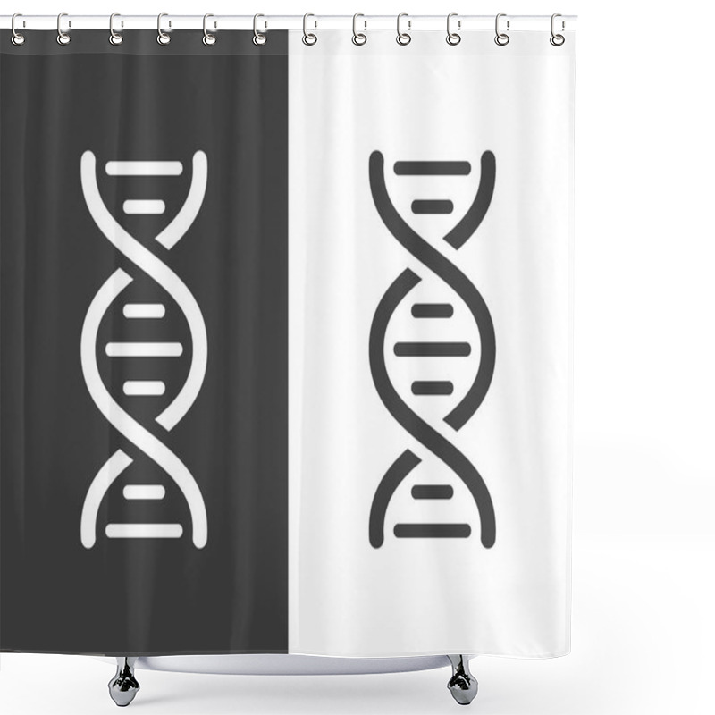 Personality  Vector Dark Grey Dna Helix Icon Shower Curtains