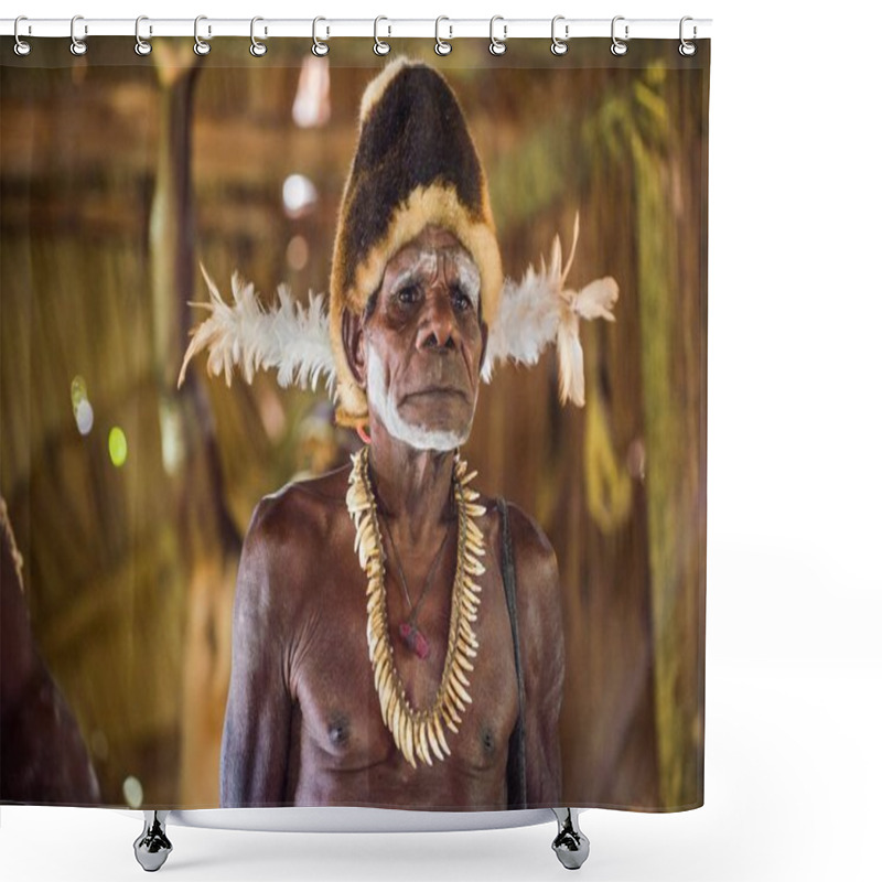 Personality  Man From The Tribe Of Asmat People Shower Curtains