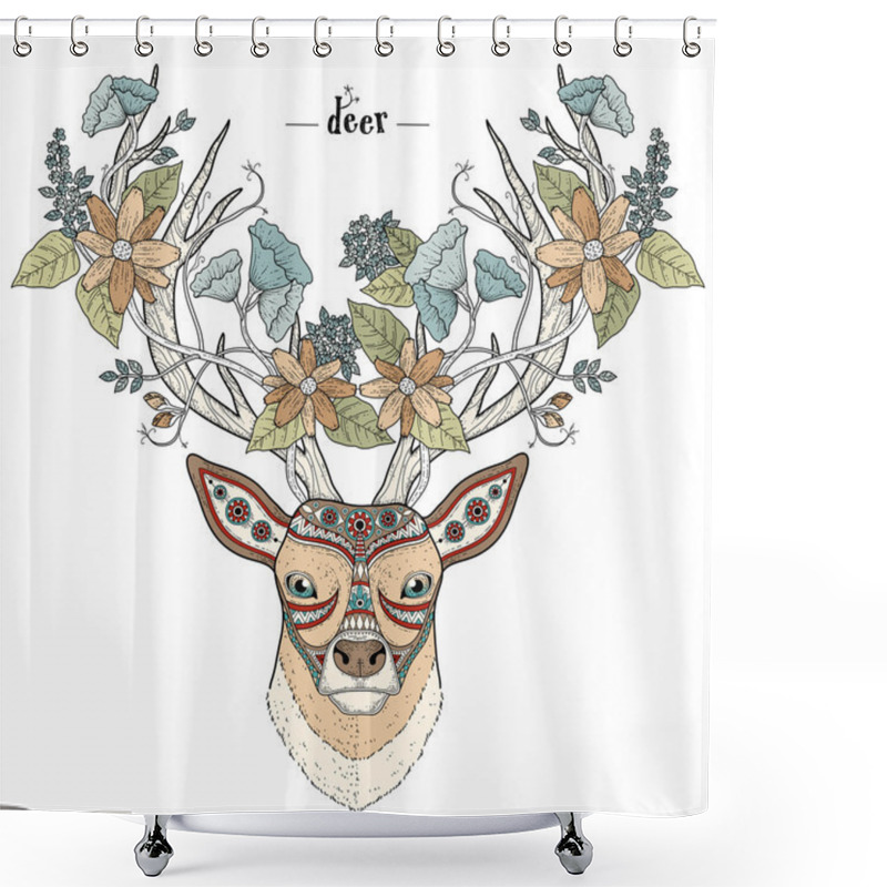 Personality  Elegant Deer Head Shower Curtains