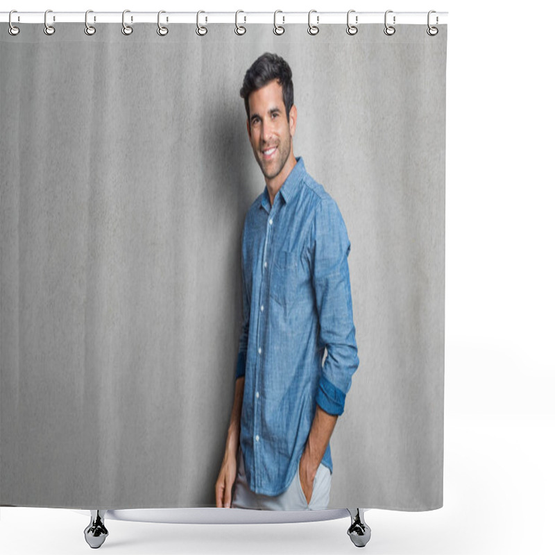 Personality  Happy Young Man Shower Curtains