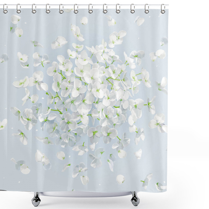 Personality  Flying Flowers Vector Drawing Shower Curtains