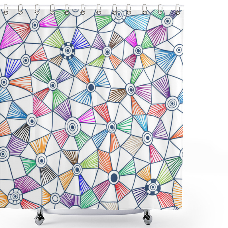 Personality  Vector Abstract Triangles Pattern Shower Curtains