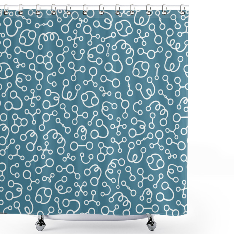 Personality  Abstract Molecules Pattern Shower Curtains