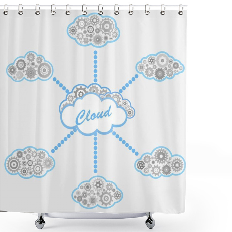 Personality  Cloud Computing Service Shower Curtains