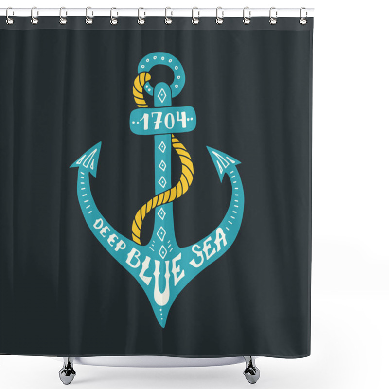 Personality  Nautical Poster With Lettering Shower Curtains