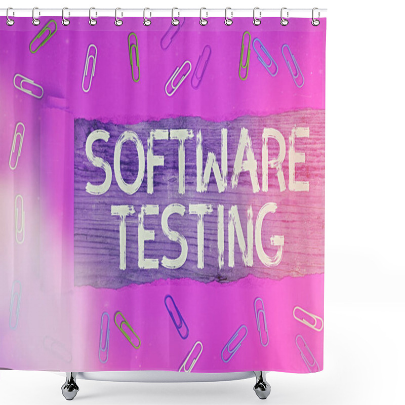 Personality  Text Sign Showing Software Testing. Conceptual Photo Activity To Check Whether The Results Match The Expected. Shower Curtains