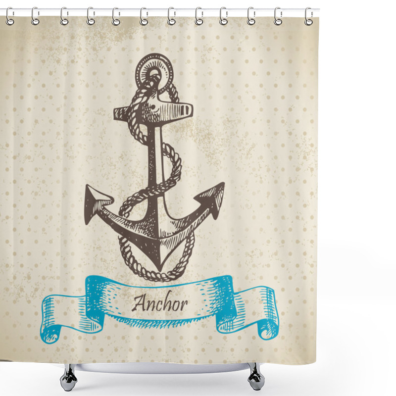 Personality  Anchor. Hand Drawn Illustration Shower Curtains