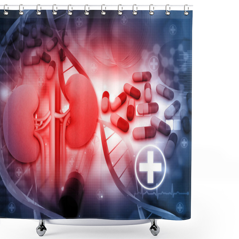 Personality  Human Kidney And Medicines Shower Curtains