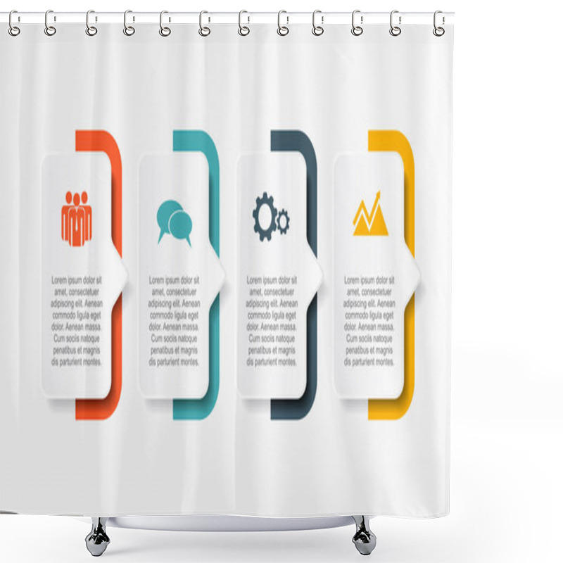 Personality  Infographic Design Template With Place For Your Data. Vector Illustration. Shower Curtains