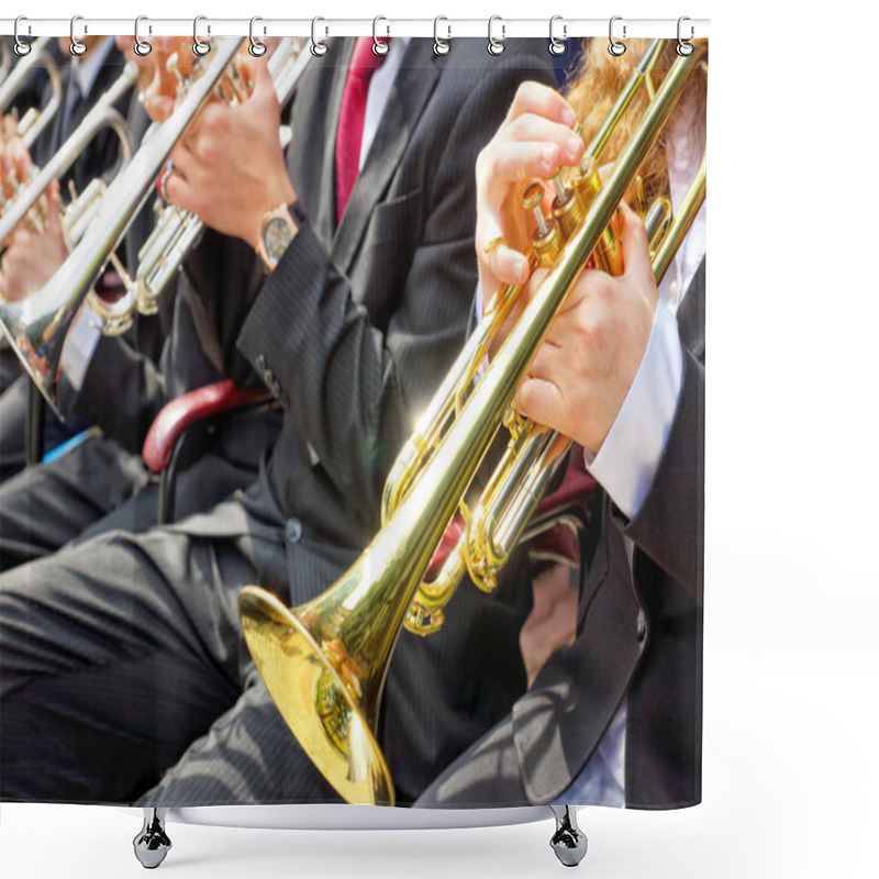 Personality   Musicians Play Wind Instruments Shower Curtains