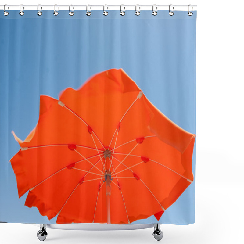 Personality  Umbrellas And Sunbeds In Cesenatico Beach, Italy Shower Curtains