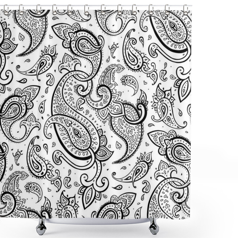 Personality  Paisley Beautiful Golden Seamless Background. Shower Curtains