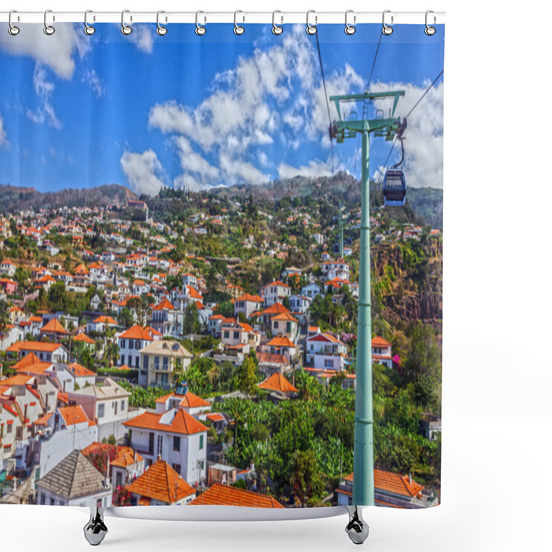 Personality   Madeira Island, Portugal. Funchal City Cable Car Houses View Shower Curtains