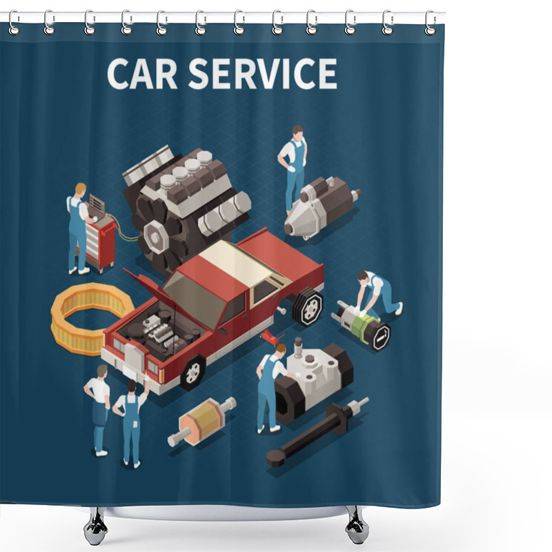 Personality  Car Service Concept Shower Curtains