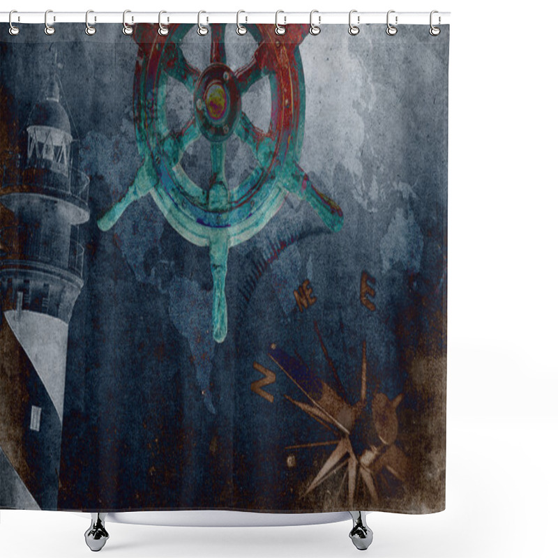 Personality  Navy Background Shower Curtains