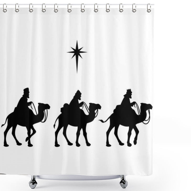 Personality  Three Wise Men - A Cartoon Illustration Of A Three Wise Men. Shower Curtains