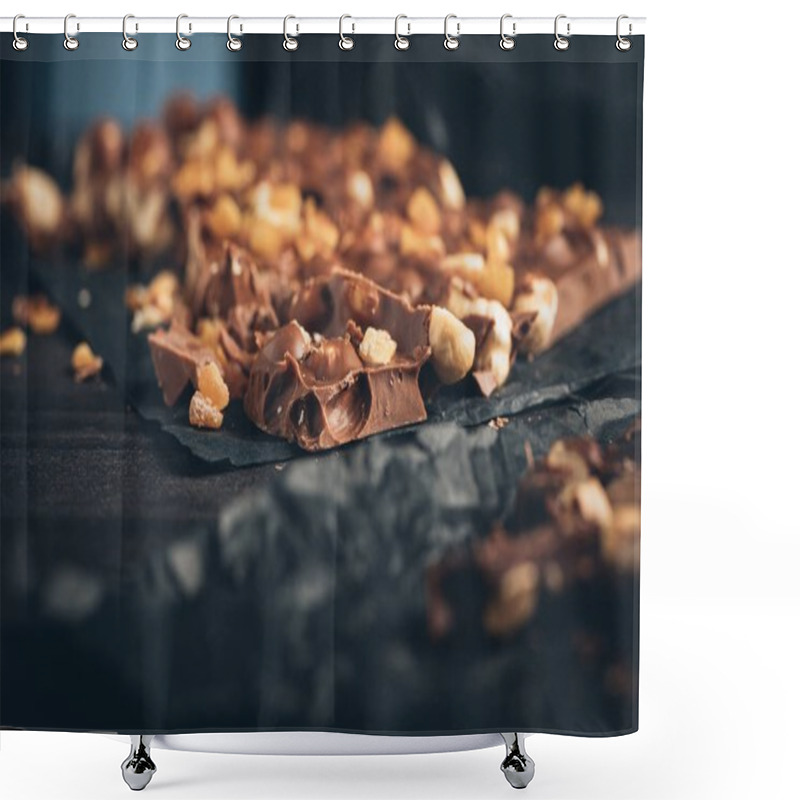 Personality  Milk Chocolate With Nuts Pieces Shower Curtains