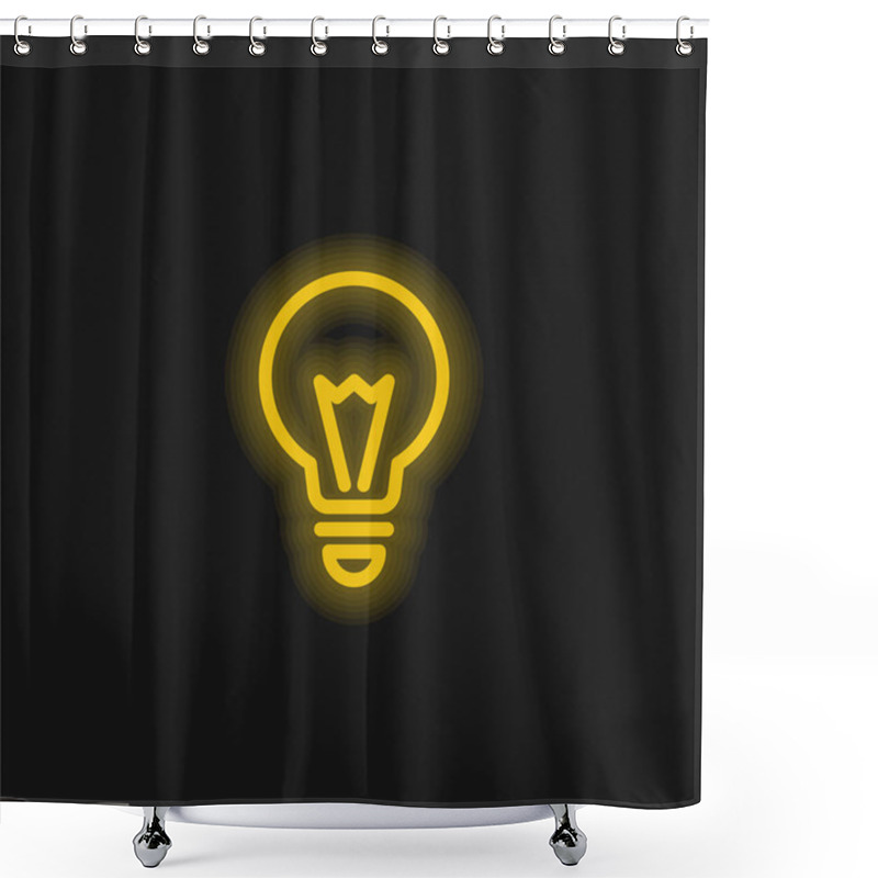 Personality  Big Light Yellow Glowing Neon Icon Shower Curtains