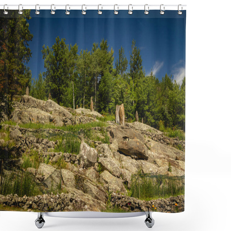 Personality  Stone Sculptures In The Ellsworth Rock Gardens In Voyageurs National Park, Minnesota Shower Curtains